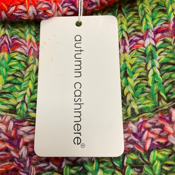 AUTUMN CASHMERE BRIGHT COMBO 14 PLY GRADIENT MARLED COWL NECK SWEATER - Picture 5 of 5